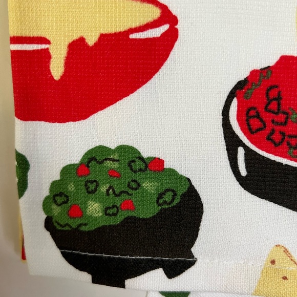 Set of 2 Mexican Appetizers Kitchen Towels Queso Salsa Guacamole Nacho Chips - Picture 5 of 8